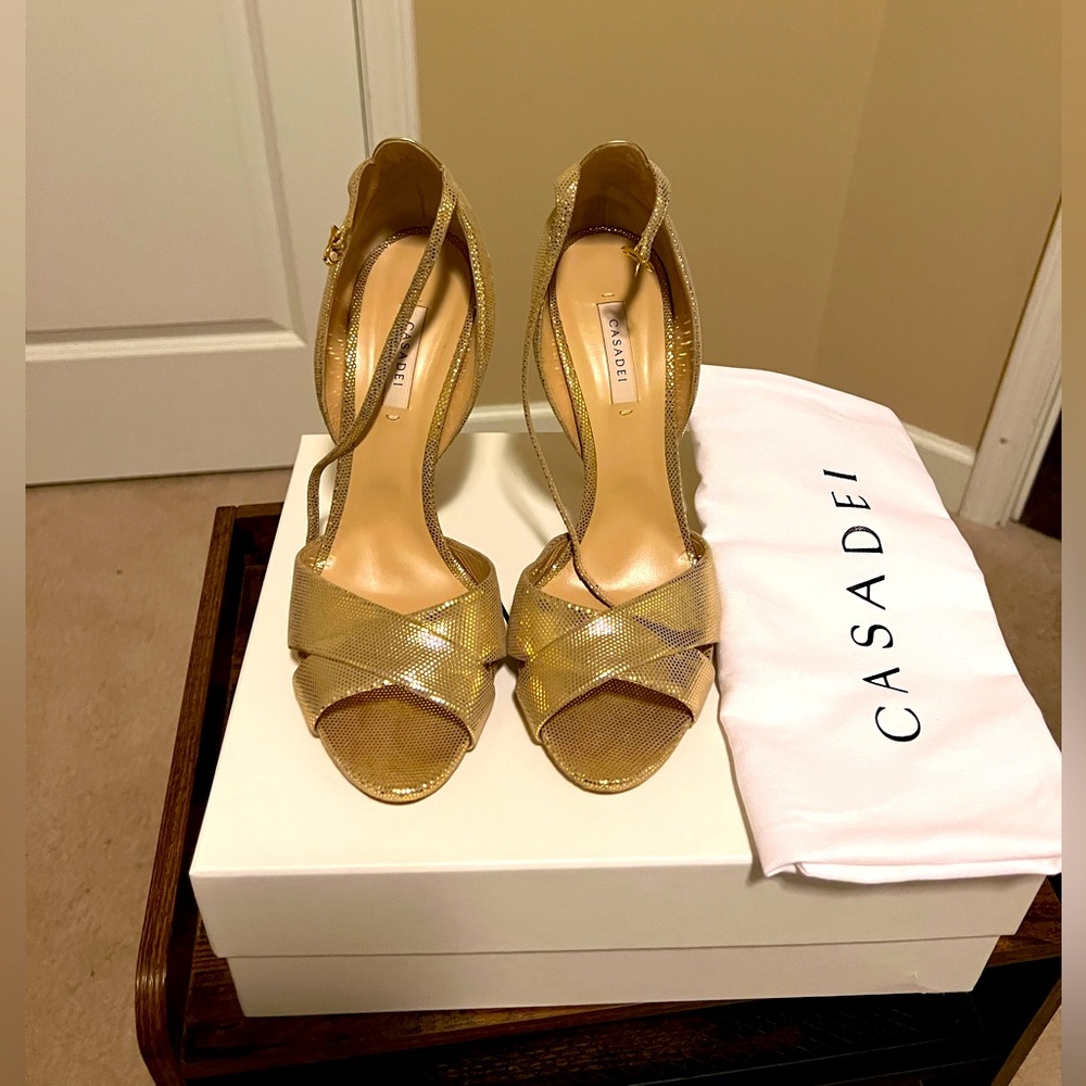 Casadei Blade sandals in IT 41. Fits a US size 10. Comes with box, and dustbag